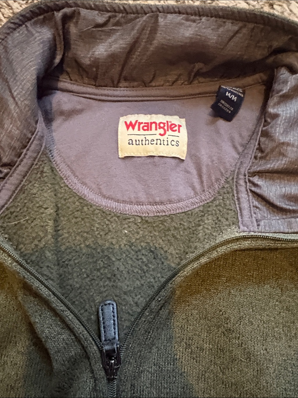 Wrangler Olive Green Zip-Up Sweater